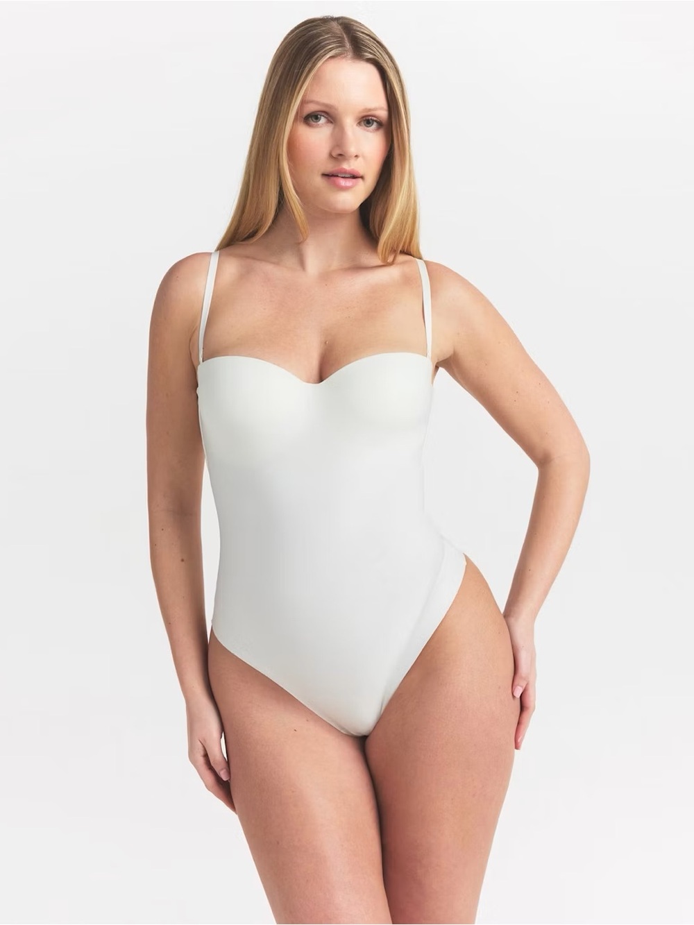 Skims Body Molded Underwire Thong Bodysuit Ivory Medium - Picture 2 of 16
